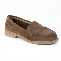 Жіночі бежеві лофери замшеві туфлі Anna Lucci 207778 DXL1157-9E 6308 BEIGE SUEDE в стилі Loro Piana Summer Walk