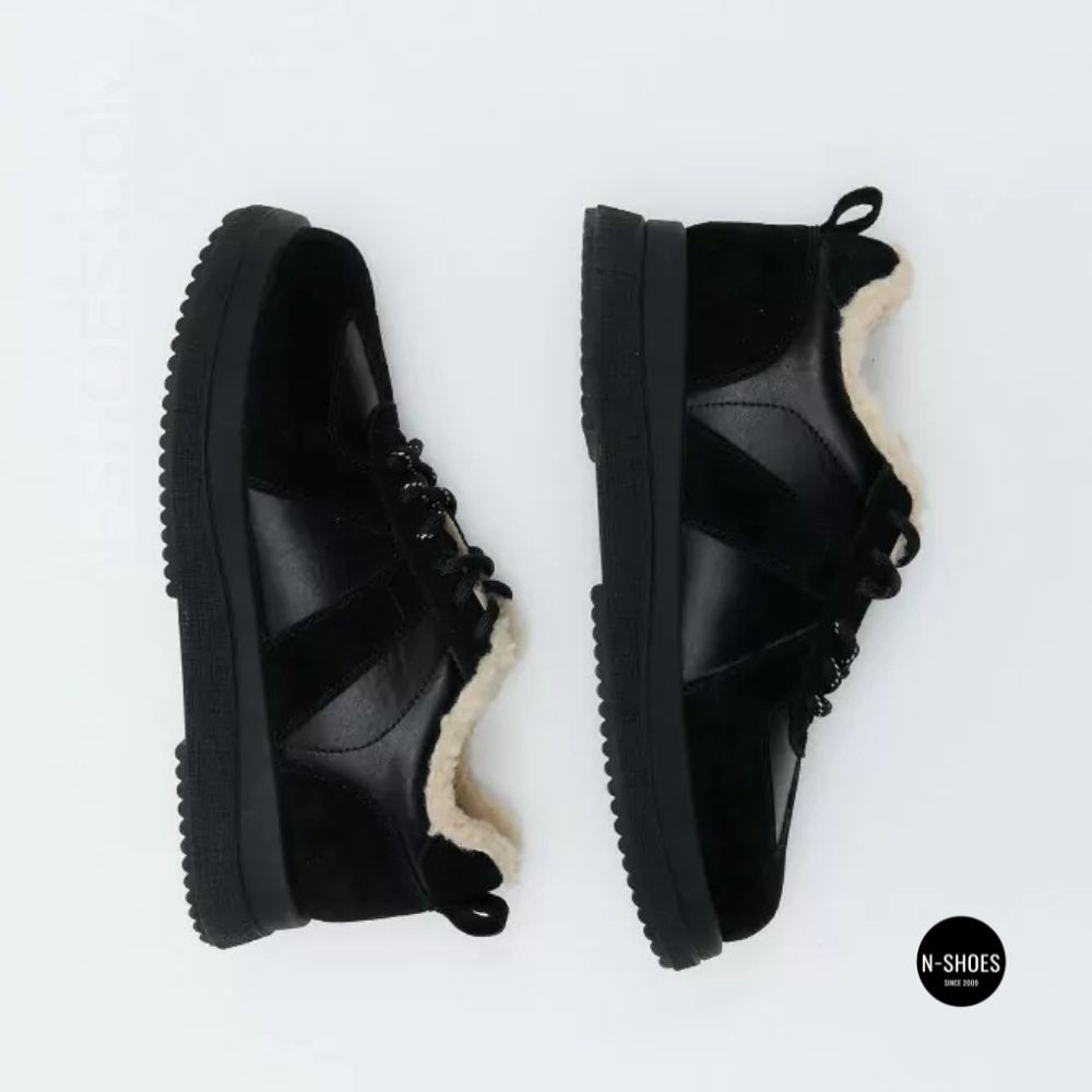 Allsy 6311 BLACK Winter Boots: Real Sheepskin Warmth