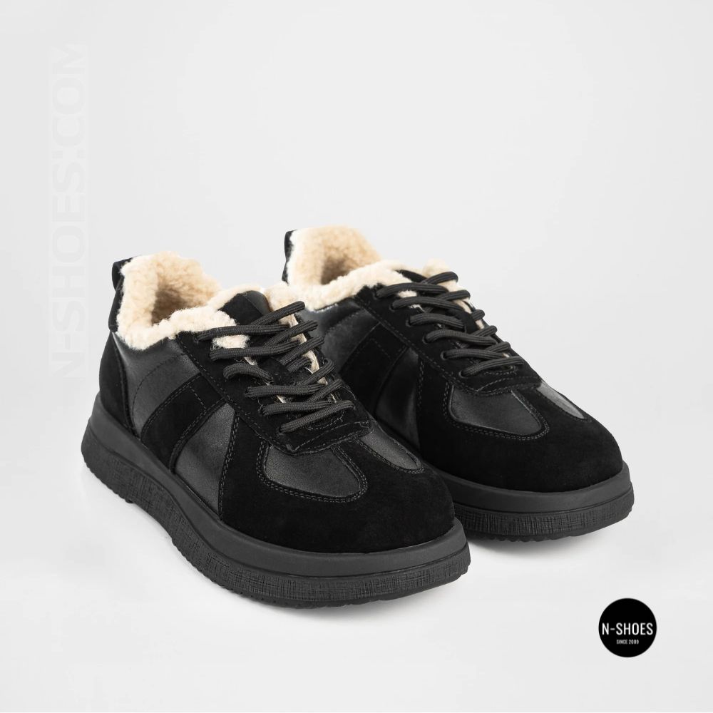 Allsy 6311 BLACK Winter Boots: Real Sheepskin Warmth