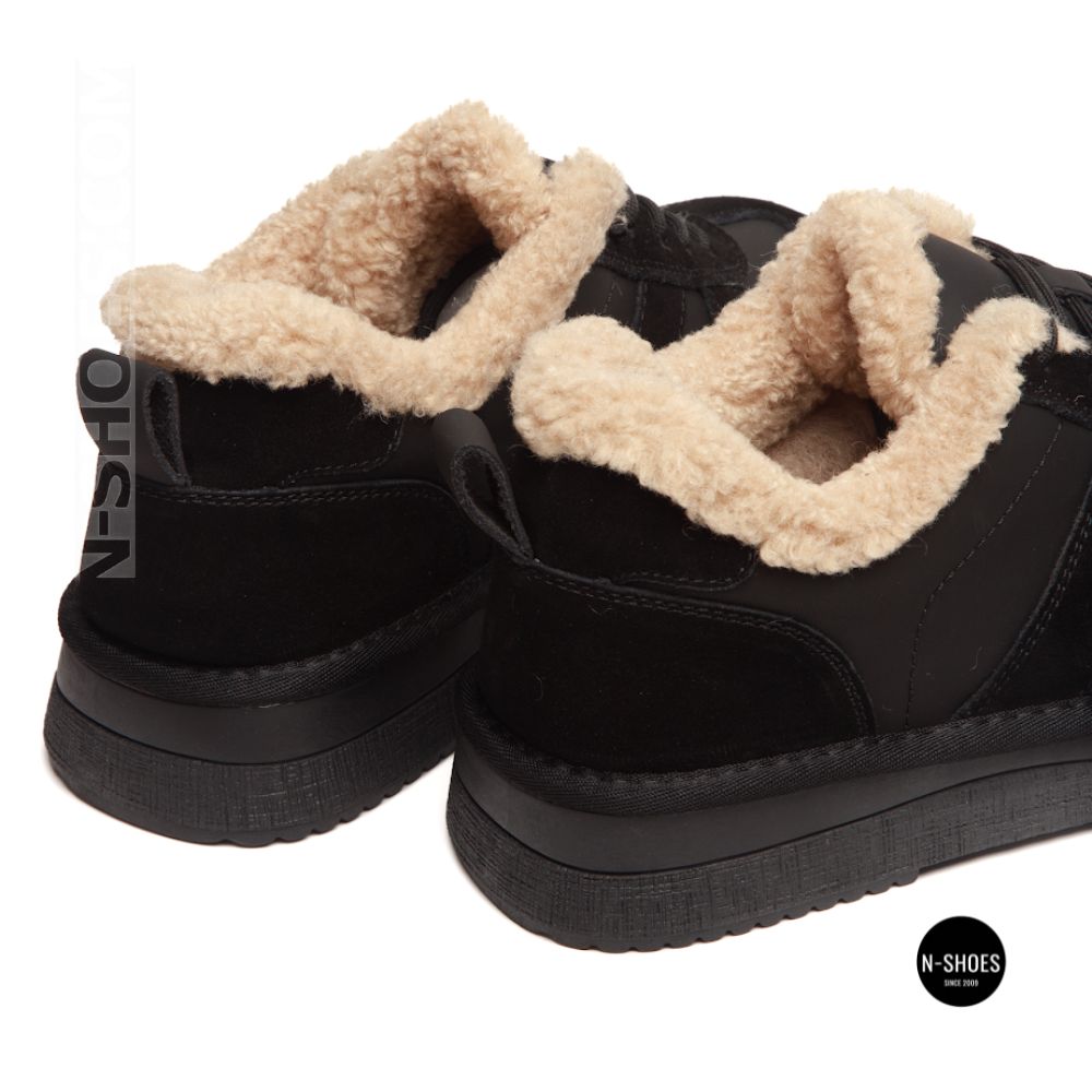Allsy 6311 BLACK Winter Boots: Real Sheepskin Warmth