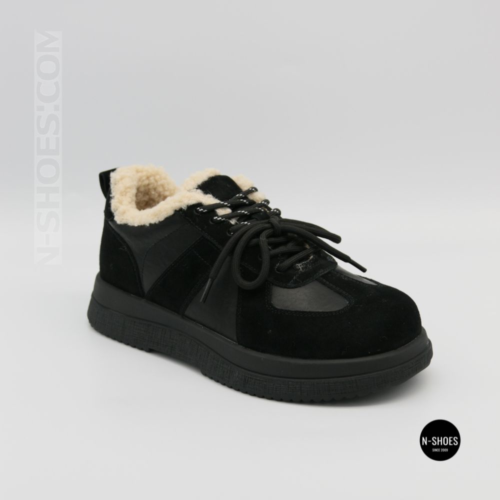 Allsy 6311 BLACK Winter Boots: Real Sheepskin Warmth
