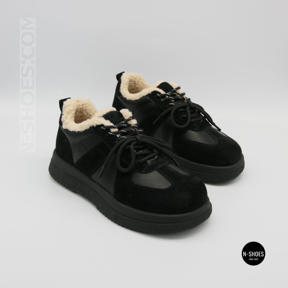 Allsy 6311 BLACK Winter Boots: Real Sheepskin Warmth