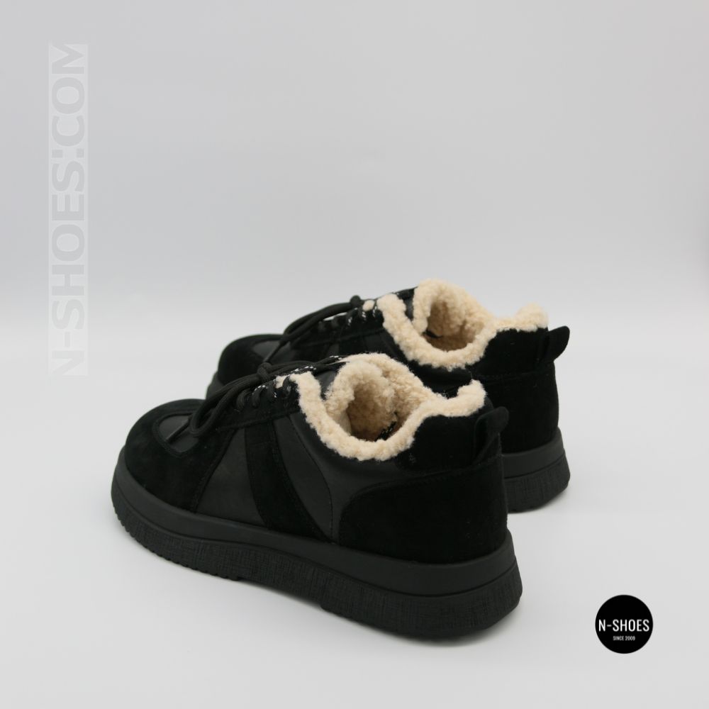 Allsy 6311 BLACK Winter Boots: Real Sheepskin Warmth