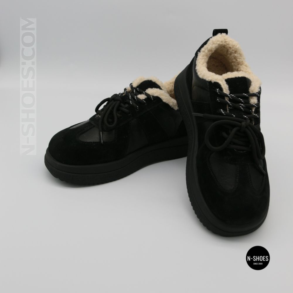 Allsy 6311 BLACK Winter Boots: Real Sheepskin Warmth