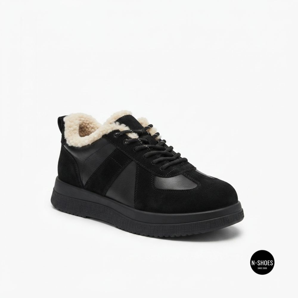 Allsy 6311 BLACK Winter Boots: Real Sheepskin Warmth