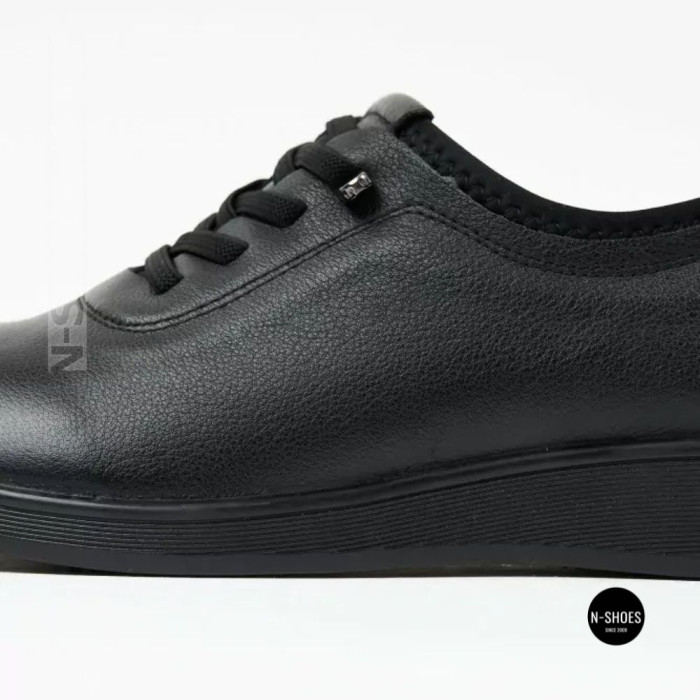 Women's Allsy 216242 6313 BLACK Leather Shoes: All-Day Comfort