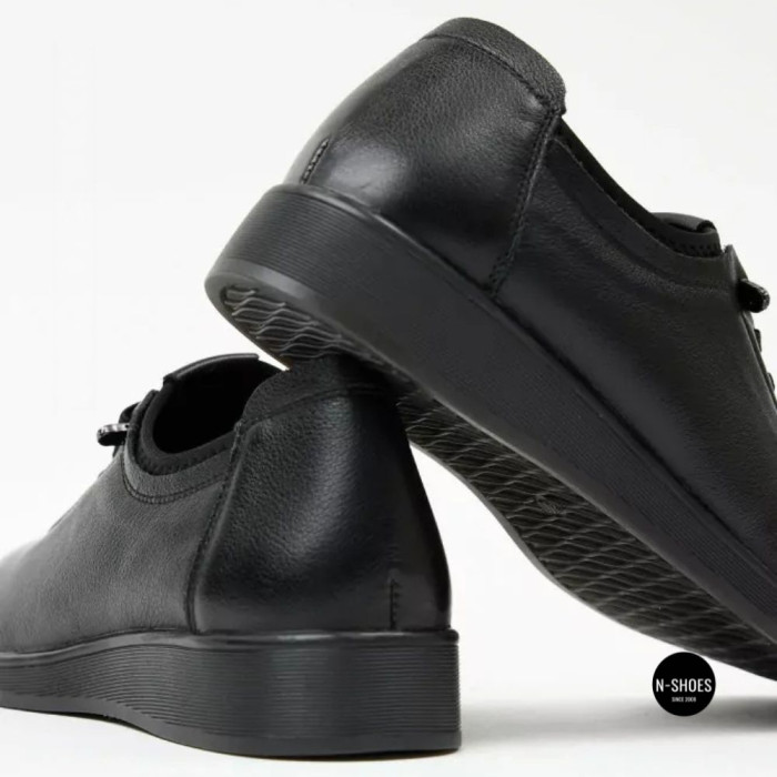Women's Allsy 216242 6313 BLACK Leather Shoes: All-Day Comfort