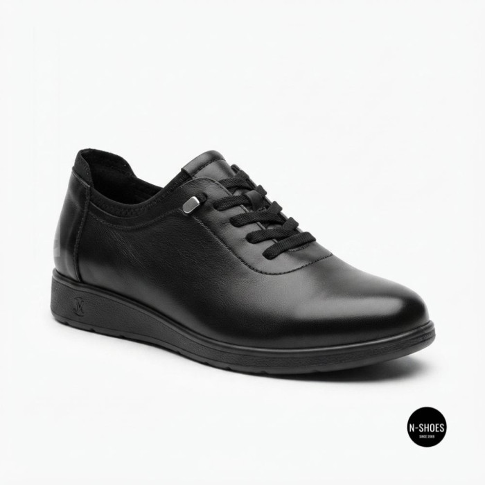 Women's Allsy 216242 6313 BLACK Leather Shoes: All-Day Comfort