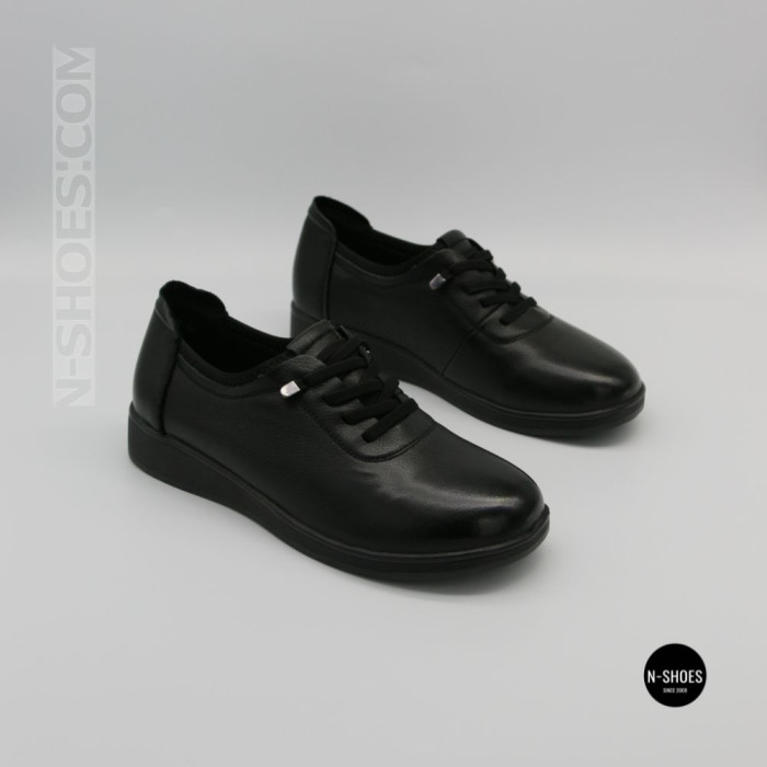 Women's Allsy 216242 6313 BLACK Leather Shoes: All-Day Comfort