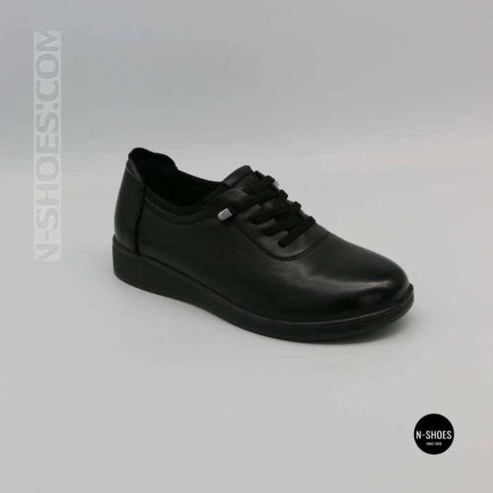 Women's Allsy 216242 6313 BLACK Leather Shoes: All-Day Comfort