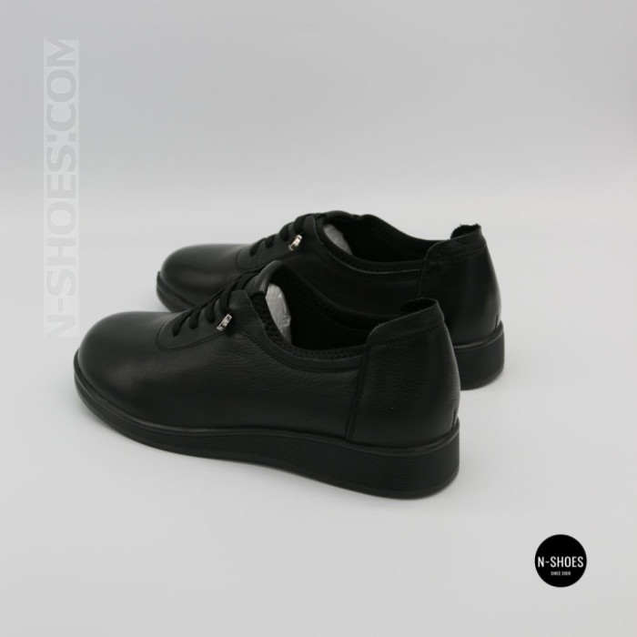 Women's Allsy 216242 6313 BLACK Leather Shoes: All-Day Comfort