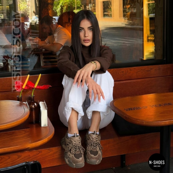 Brown Leather Sneakers Allsy 214908-2609 Lonza 220100-6319