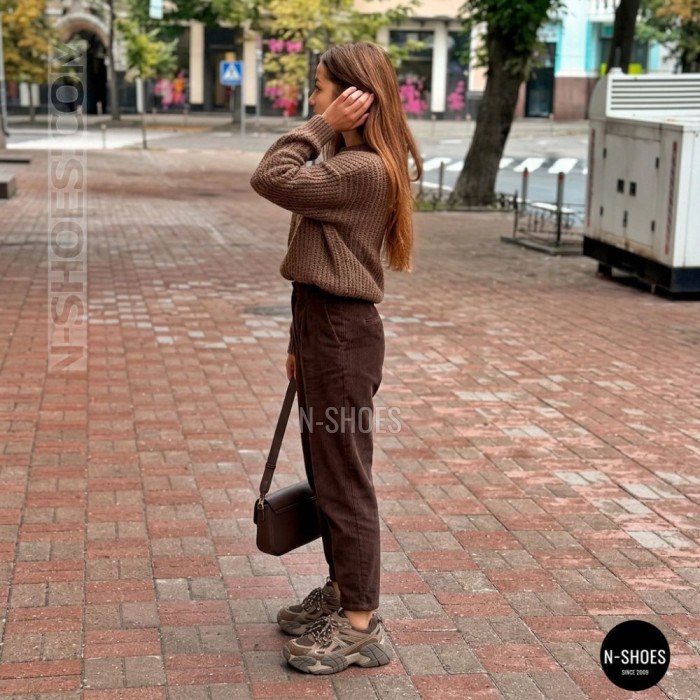 Коричневые кожаные кроссовки Allsy 214908-2609 Lonza 220100-6319