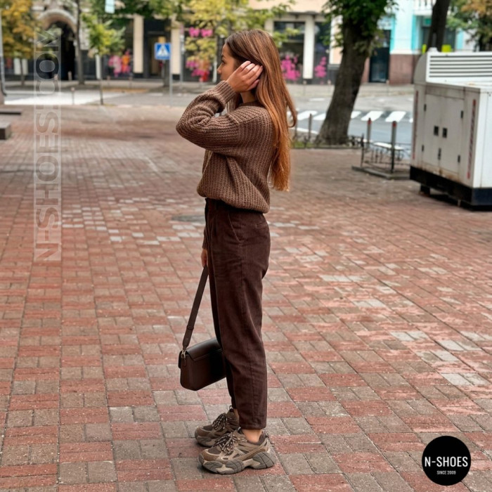Brown Leather Sneakers Allsy 214908-2609 Lonza 220100-6319