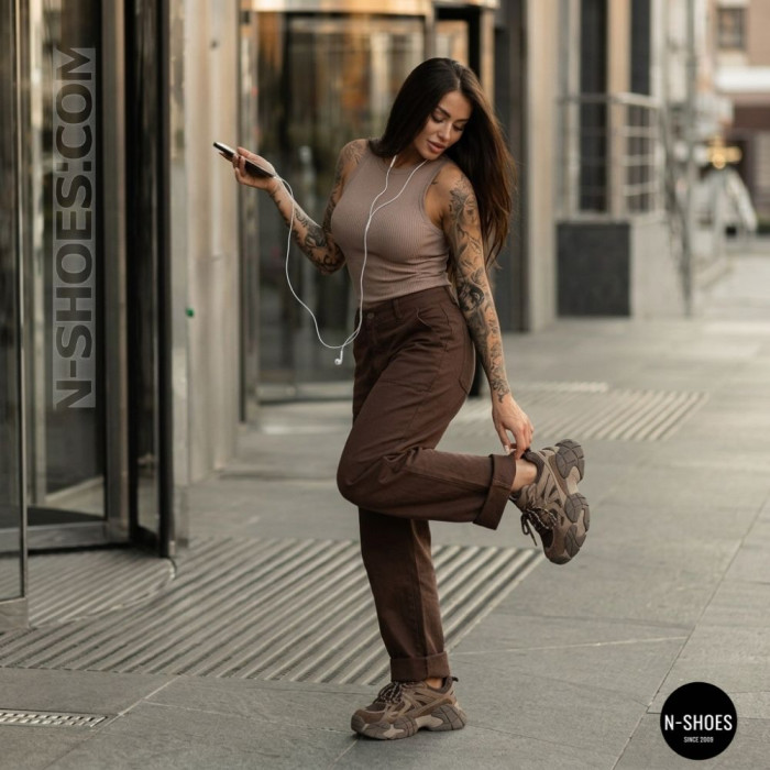 Brown Leather Sneakers Allsy 214908-2609 Lonza 220100-6319