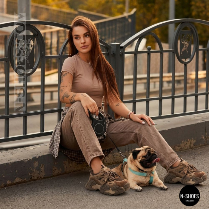 Brown Leather Sneakers Allsy 214908-2609 Lonza 220100-6319