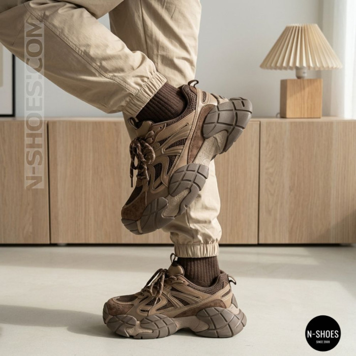 Brown Leather Sneakers Allsy 214908-2609 Lonza 220100-6319