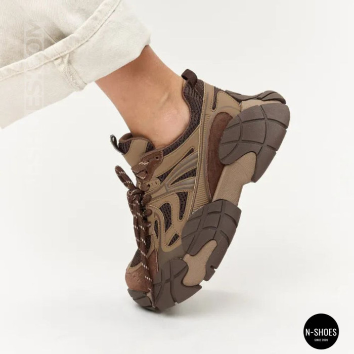 Brown Leather Sneakers Allsy 214908-2609 Lonza 220100-6319