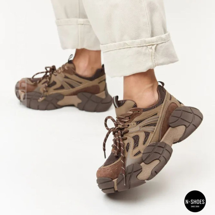 Brown Leather Sneakers Allsy 214908-2609 Lonza 220100-6319