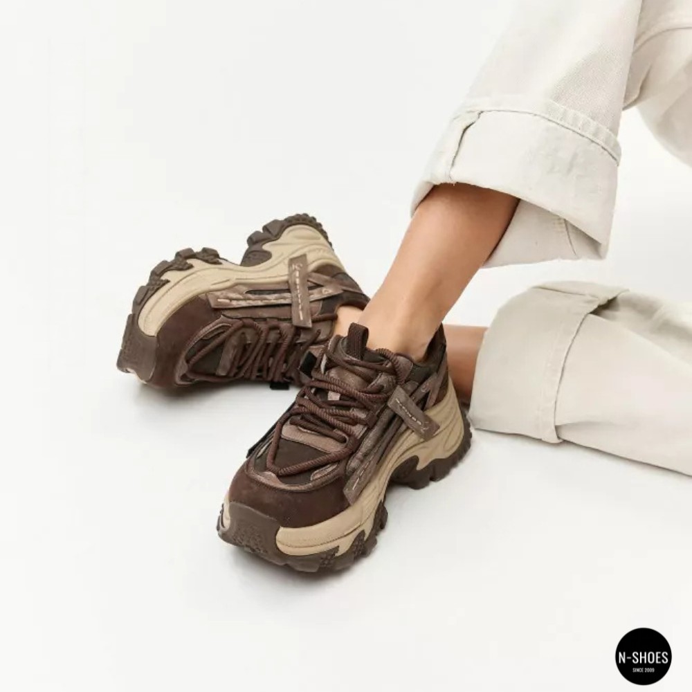 Women's ALLSY 217318 Lonza 219767 369-3001-18 26Z51R3419-2 6321 BROWN SUEDE Sneakers