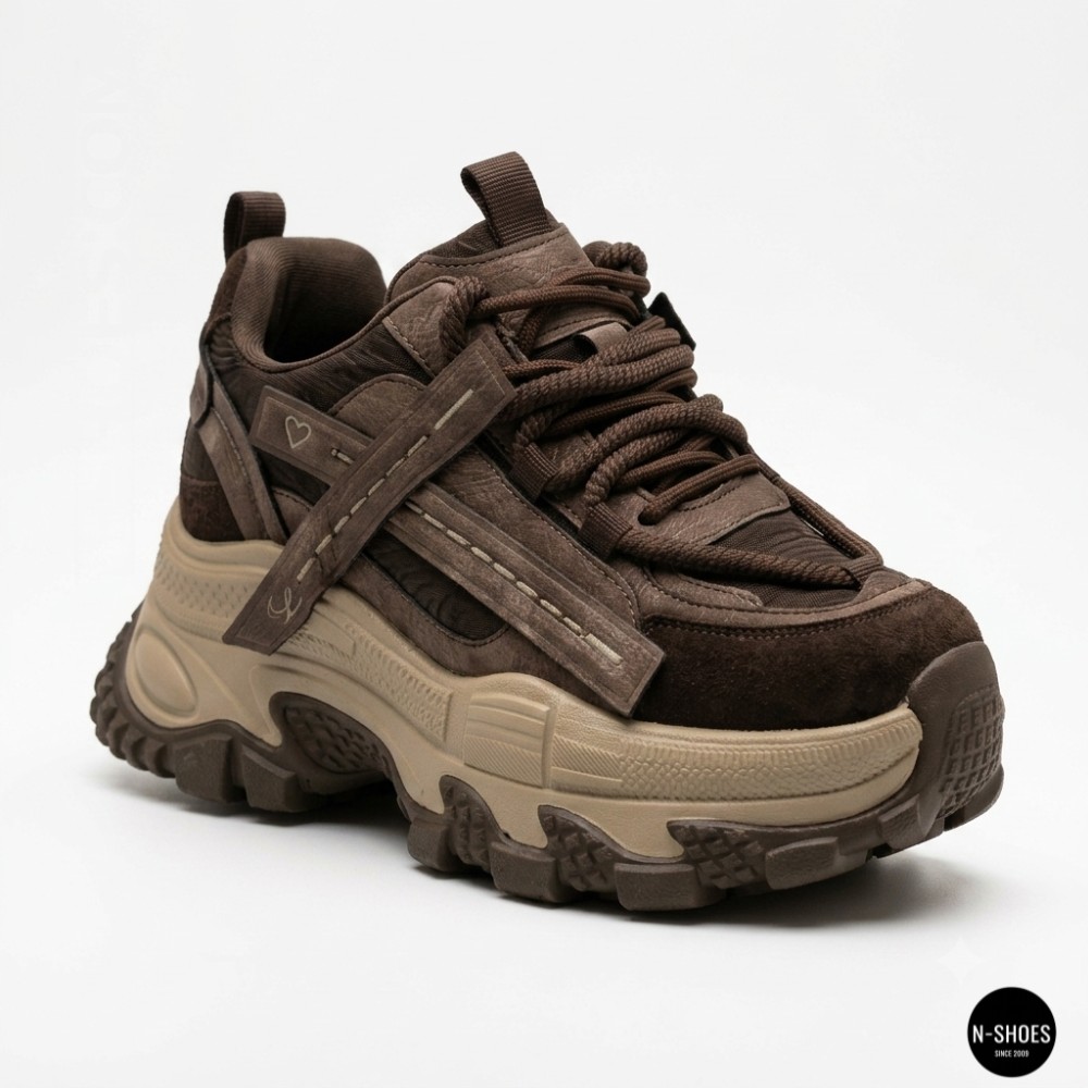 Women's ALLSY 217318 Lonza 219767 369-3001-18 26Z51R3419-2 6321 BROWN SUEDE Sneakers