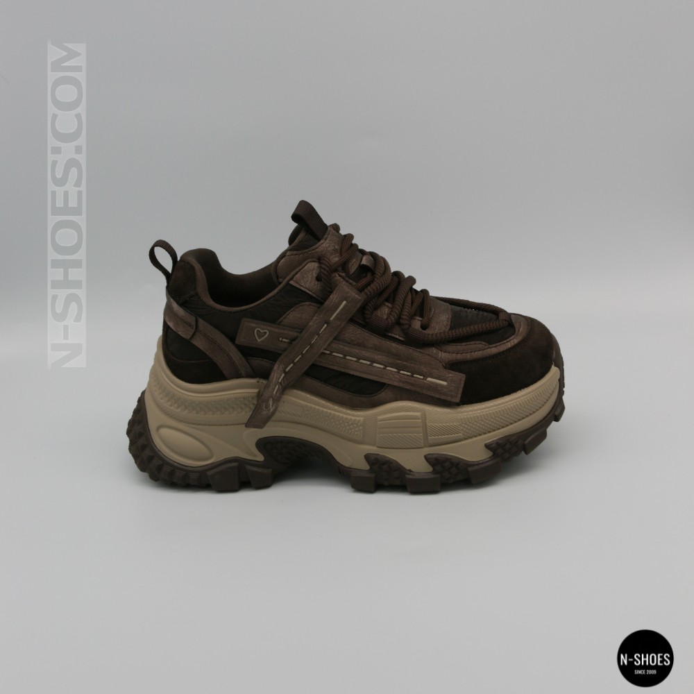 Women's ALLSY 217318 Lonza 219767 369-3001-18 26Z51R3419-2 6321 BROWN SUEDE Sneakers