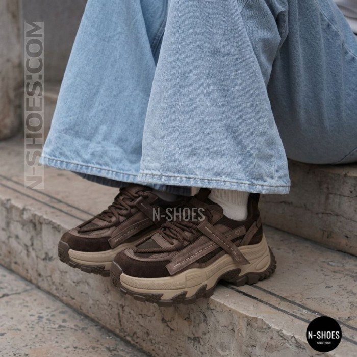 Women's Brown Suede Sneakers Allsy 217318 Lonza 219767