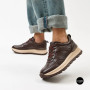Стильні коричневі кросівки Allsy 214857 26Z65D351 9-2 BROWN Lonza 219969 6329  з натуральної шкіри