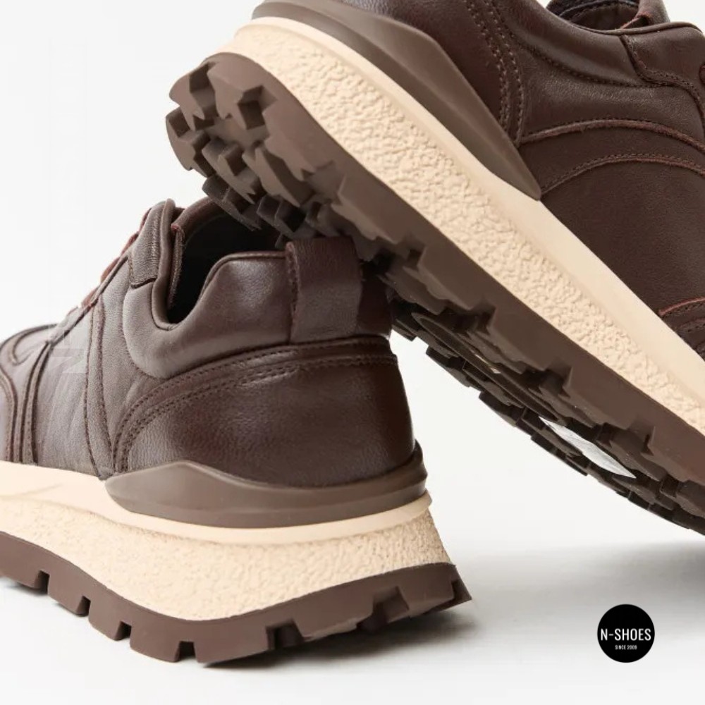 Стильні коричневі кросівки Allsy 214857 26Z65D351 9-2 BROWN Lonza 219969 6329  з натуральної шкіри