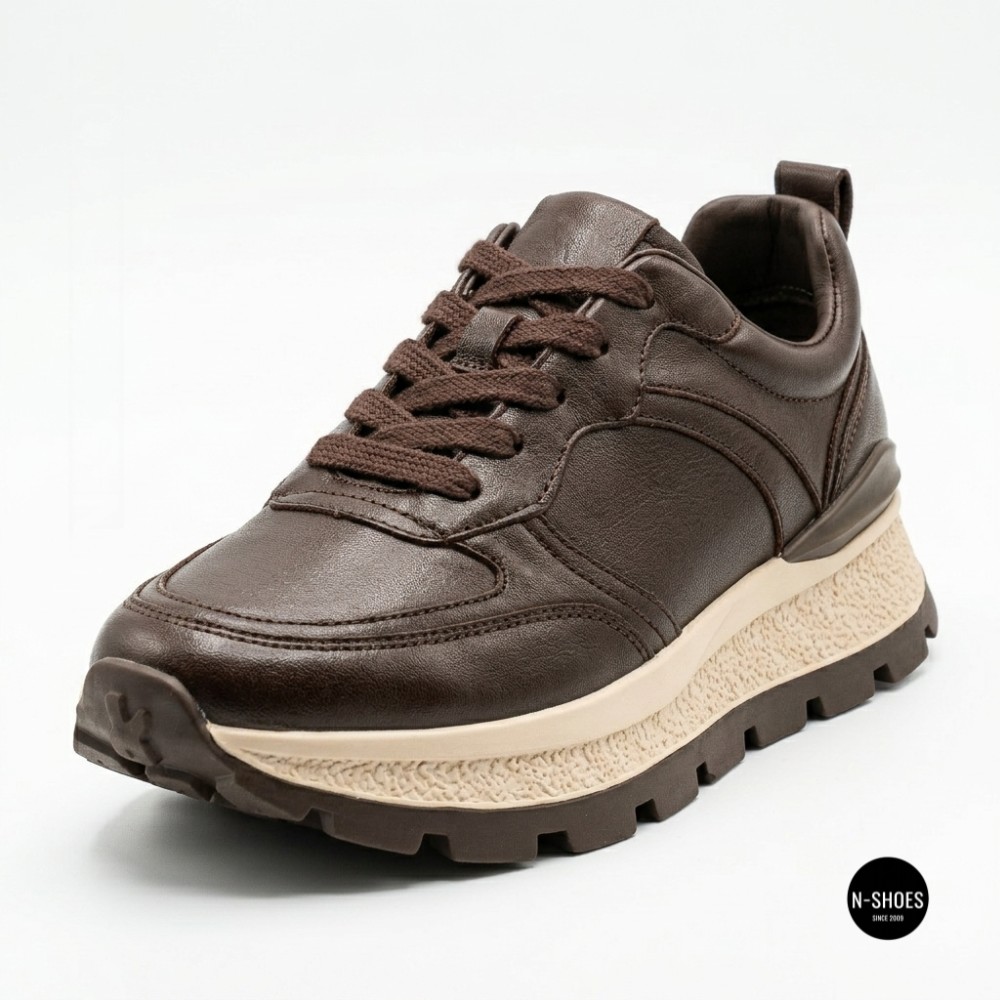 Стильні коричневі кросівки Allsy 214857 26Z65D351 9-2 BROWN Lonza 219969 6329  з натуральної шкіри