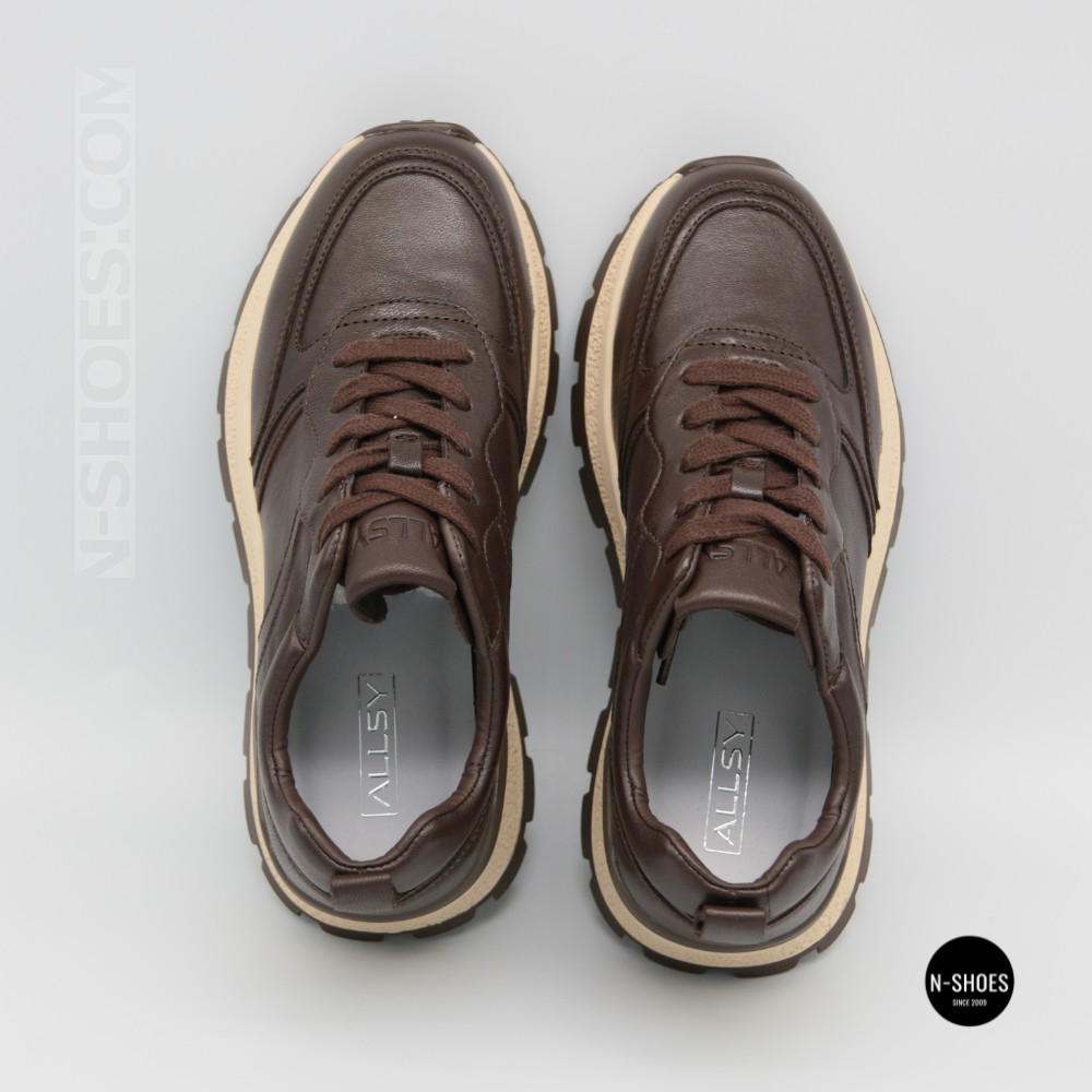 Стильні коричневі кросівки Allsy 214857 26Z65D351 9-2 BROWN Lonza 219969 6329  з натуральної шкіри