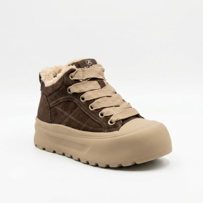 Women's Winter Sneaker Boots Allsy 8806 Brown Suede 6334