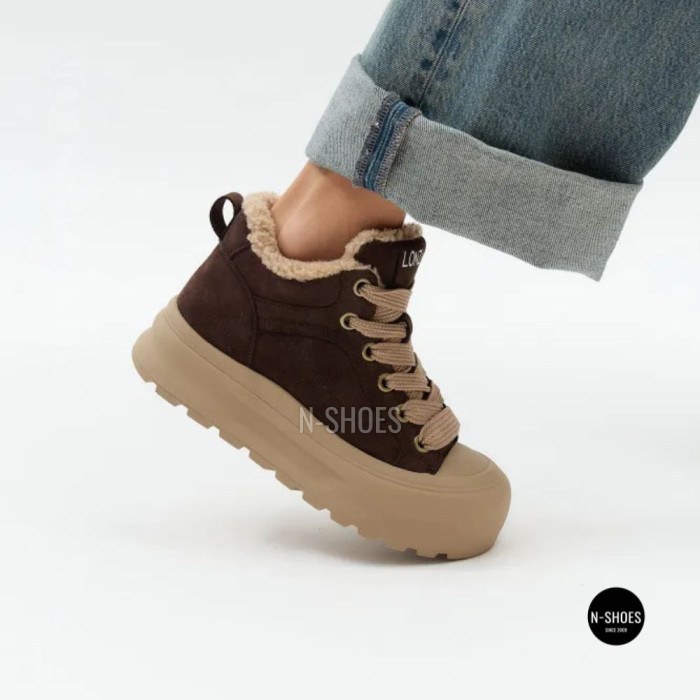 Allsy 216217 Lonza 217913 6334 Women's Brown Suede Platform Boots