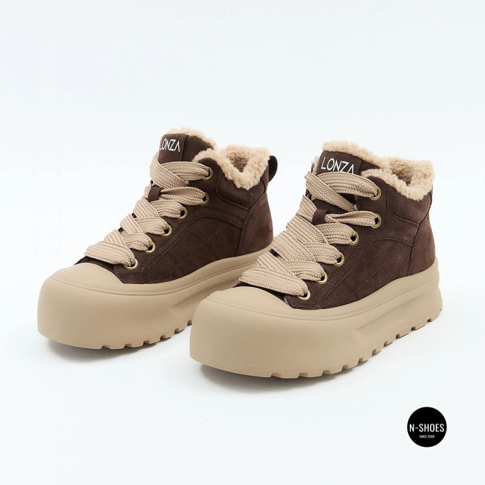 Allsy 216217 8806 6334 Women's Brown Suede Platform Boots