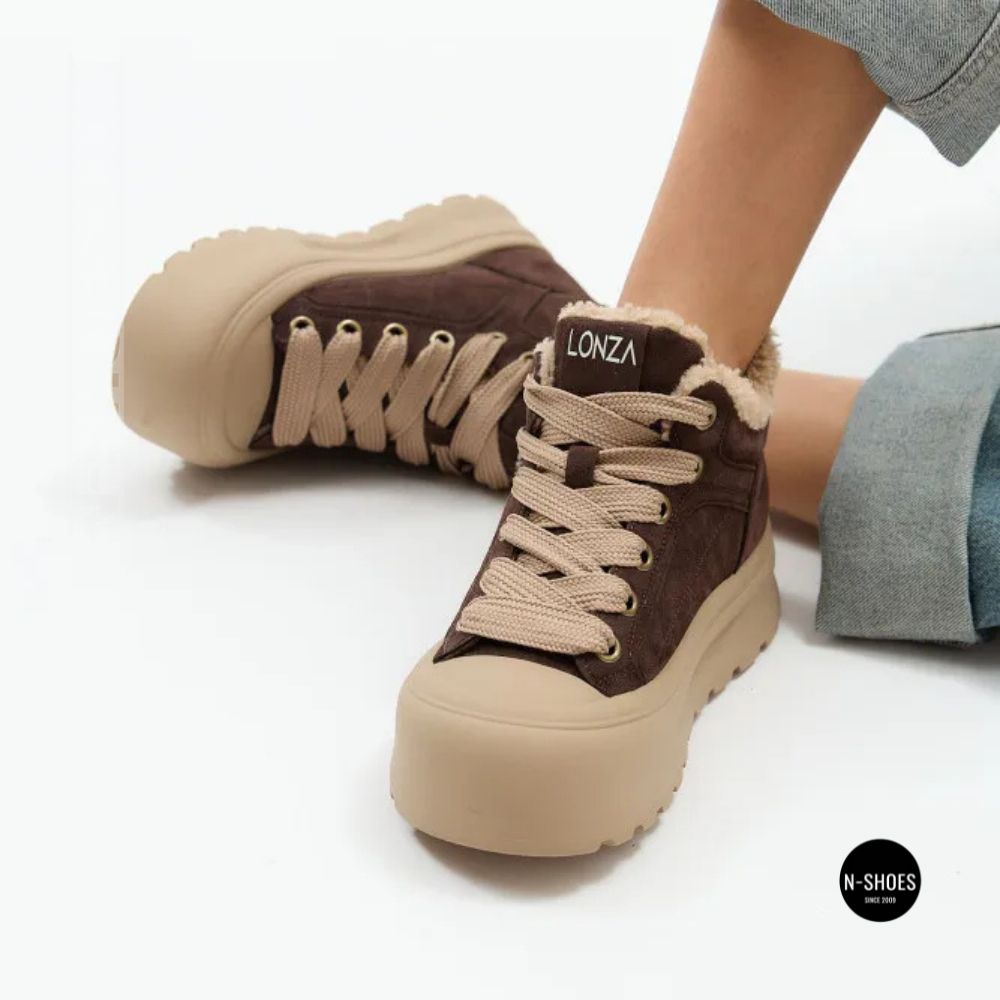 Allsy 216217 8806 6334 Women's Brown Suede Platform Boots