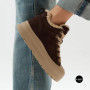 Allsy 216217 8806 6334 Women's Brown Suede Platform Boots