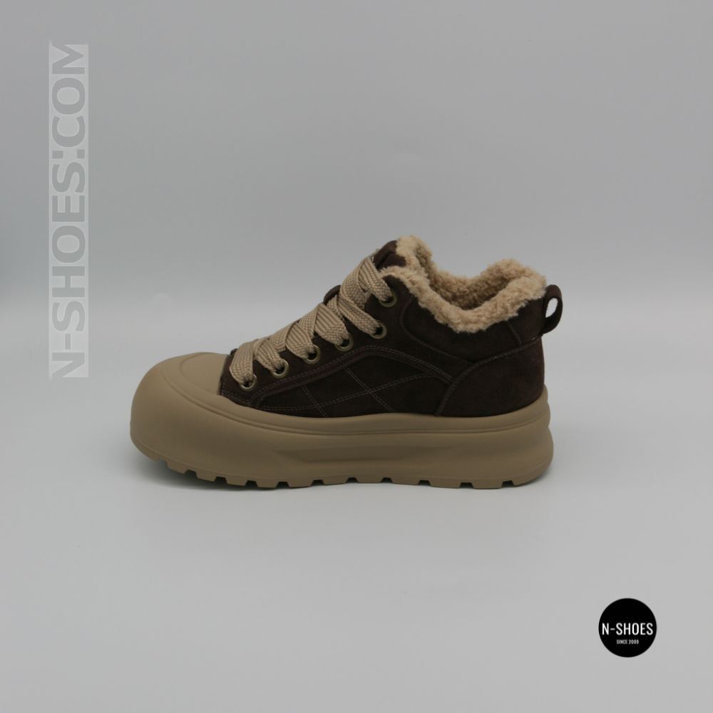 Allsy 216217 8806 6334 Women's Brown Suede Platform Boots