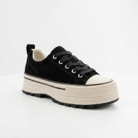 Женские трендовые кеды на платформе Allsy 215400 26A18 D443 2-1 Lonza 219912 6335 BLACK деми черные из натуральной кожи