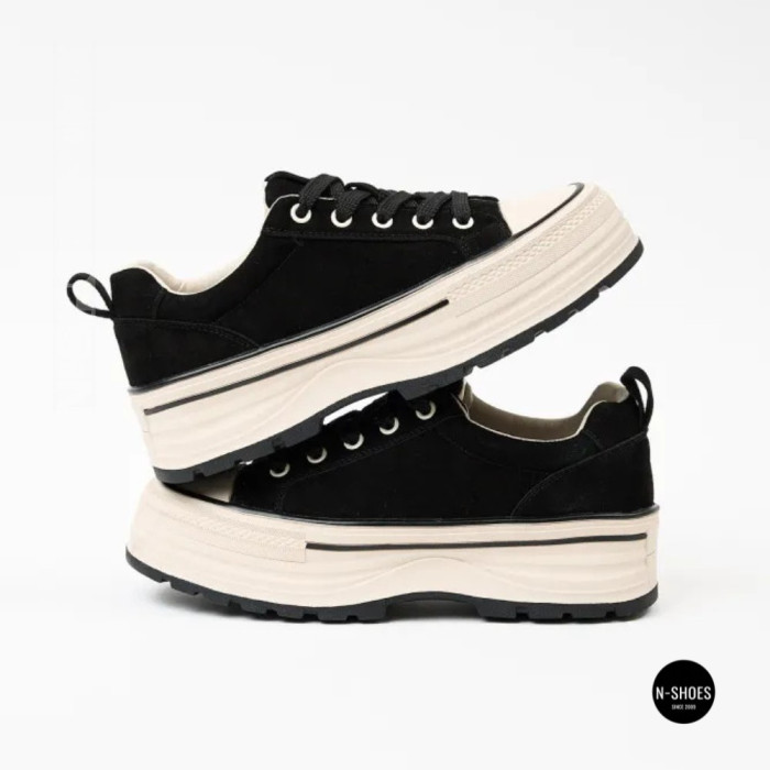 Жіночі кеди на платформі LAllsy 215400 Lonza 219912 6335 BLACK - чорна замша