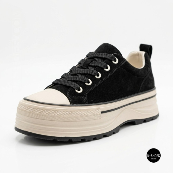 Жіночі кеди на платформі LAllsy 215400 Lonza 219912 6335 BLACK - чорна замша