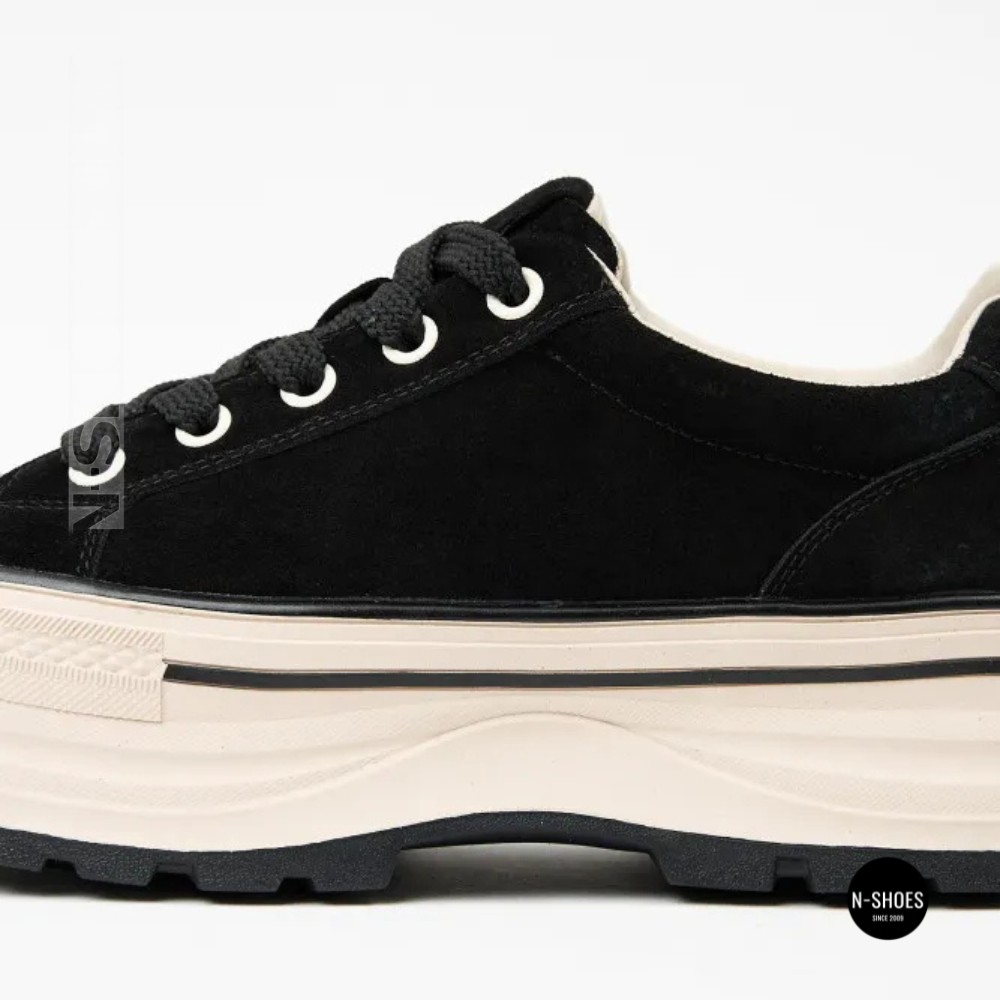 Women's Platform Sneakers Lonza 6335 BLACK - Black Suede