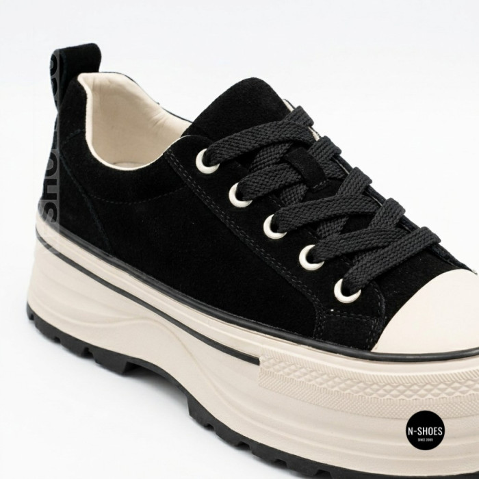 Жіночі кеди на платформі LAllsy 215400 Lonza 219912 6335 BLACK - чорна замша
