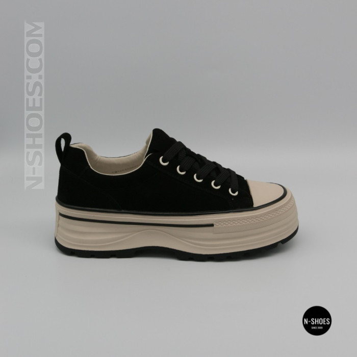 Жіночі кеди на платформі LAllsy 215400 Lonza 219912 6335 BLACK - чорна замша