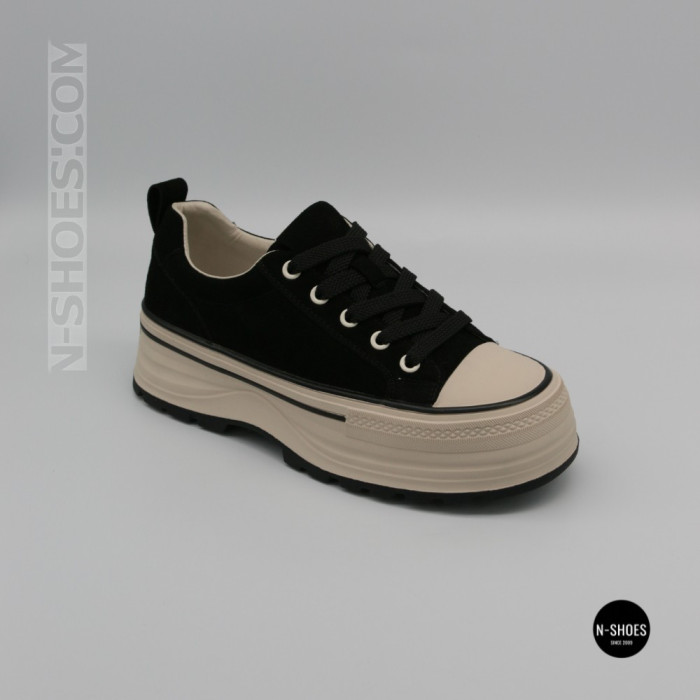 Жіночі кеди на платформі LAllsy 215400 Lonza 219912 6335 BLACK - чорна замша