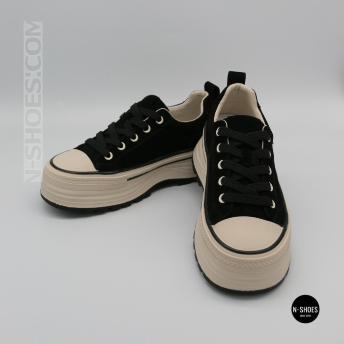 Жіночі кеди на платформі LAllsy 215400 Lonza 219912 6335 BLACK - чорна замша
