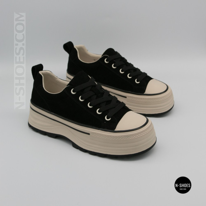 Жіночі кеди на платформі LAllsy 215400 Lonza 219912 6335 BLACK - чорна замша