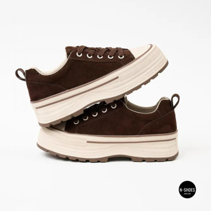 Трендові кеди Allsy 215399 Lonza 219914 6336 BROWN - платформа і натуральна замша