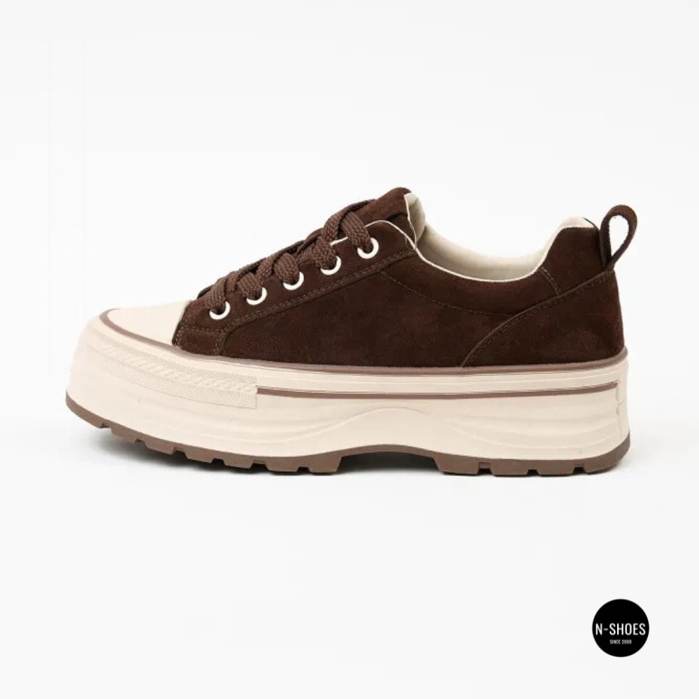 Трендовые кеды Allsy 215399 Lonza 219914 6336 BROWN - платформа и натуральная замша