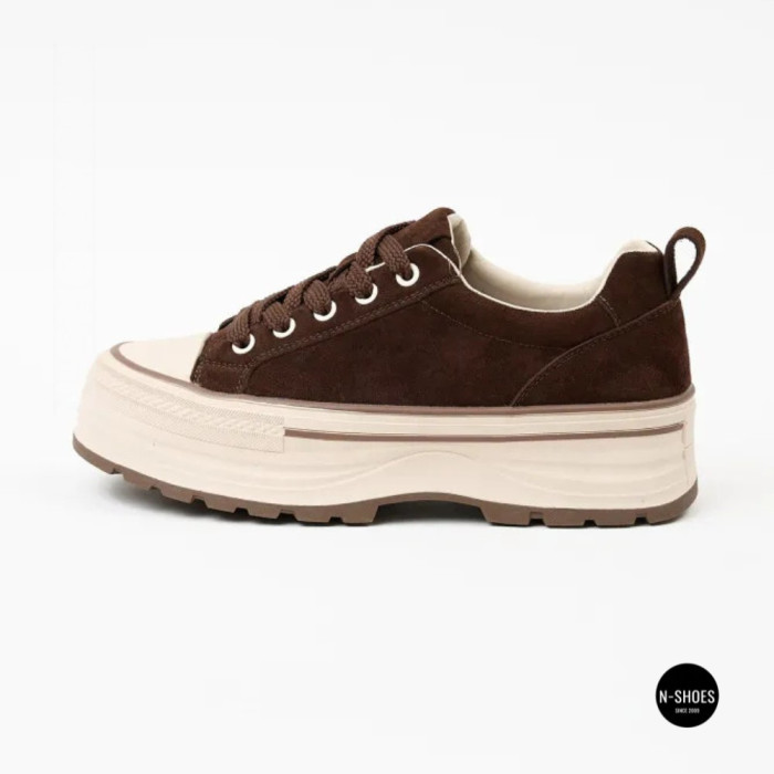 Трендові кеди Allsy 215399 Lonza 219914 6336 BROWN - платформа і натуральна замша