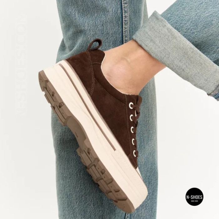 Трендові кеди Allsy 215399 Lonza 219914 6336 BROWN - платформа і натуральна замша